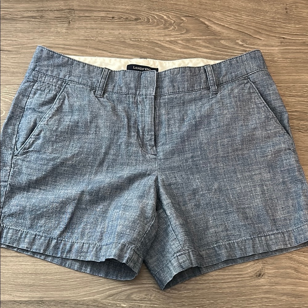 Lands' End Women's Blue Chambray Shorts Size 2